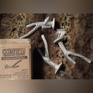 Cast Iron Branch Hooks NEW Man-Cave Decor Hunting Nature